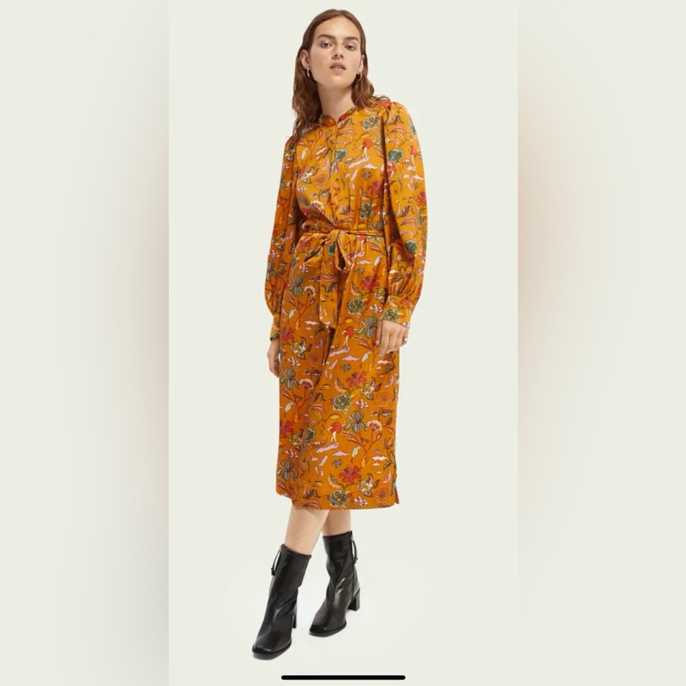 Scotch & Soda Orange Silk Dress